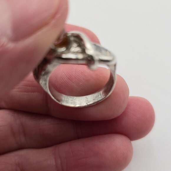 Size 6.5 Sterling Silver Cubic Zirconia Abstract Style Ring A4184 - Picture 6 of 9